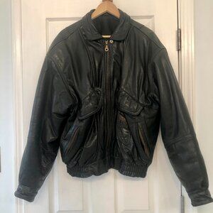 Vintage Men's Paris Dakar Sturdy Dark Chocolate Leather Lined Moto Jacket